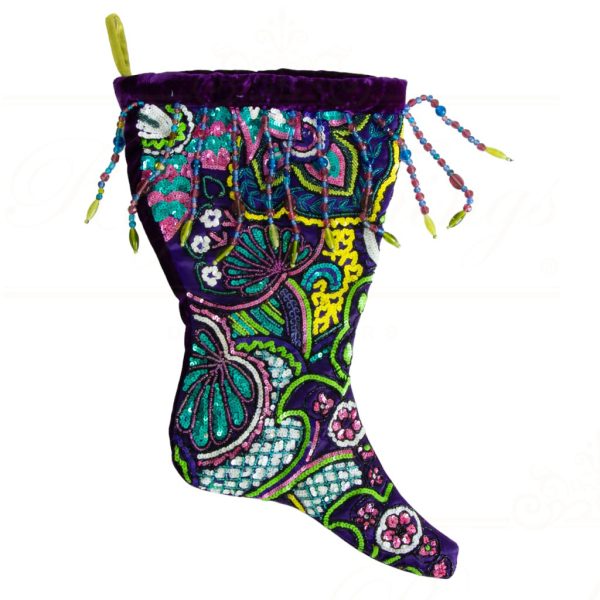 Kc 14 36127 Katherine S Collection Christmas Stockings Groovy Beat Bohemian Stocking Purple Blue Red Multi Vari Purple