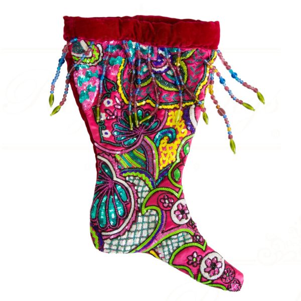 Kc 14 36127 Katherine S Collection Christmas Stockings Groovy Beat Bohemian Stocking Purple Blue Red Multi Vari Red