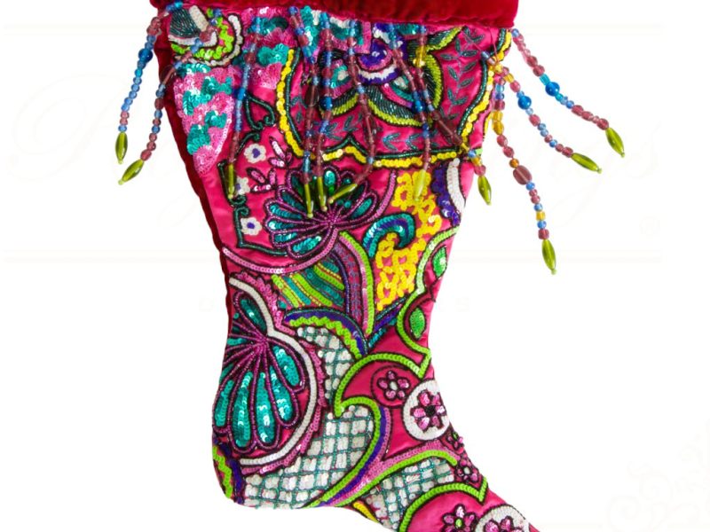 Kc 14 36127 Katherine S Collection Christmas Stockings Groovy Beat Bohemian Stocking Purple Blue Red Multi Vari Red