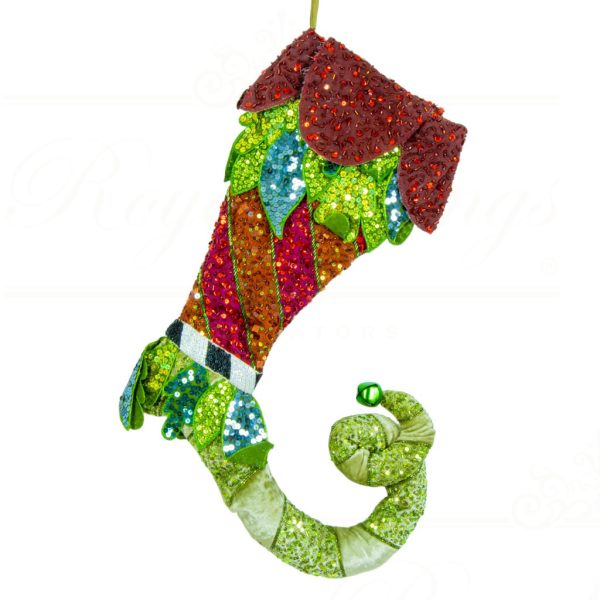 Kc 14 36136 Katherine S Collection Christmas Stockings Woodland Curl Toe Stocking Green Red