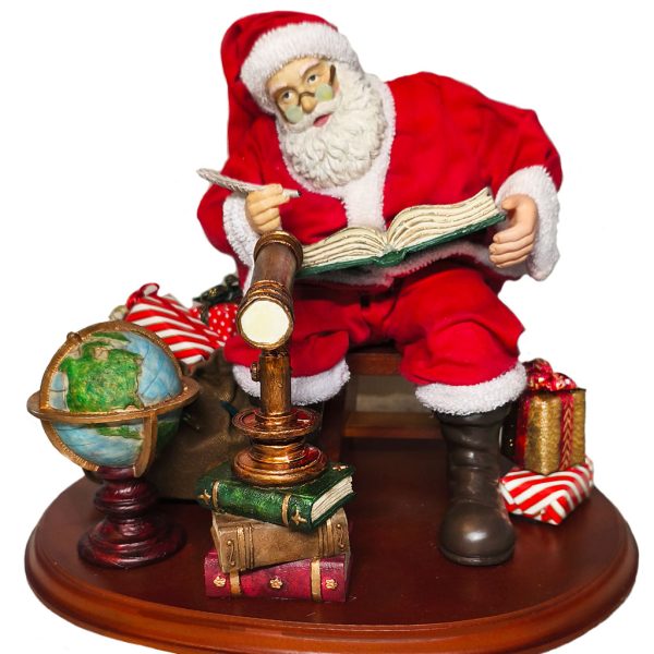 Kc 1642816 Goodwill Christmas Decorative Items Santa At Work Scenery Tabletop Red Green Brown