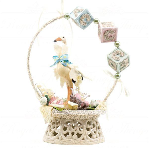 Kc 28 28581 Katherines Collection Christmas Decorative Items Vintage Starck Cake Top Cream Blue Multi