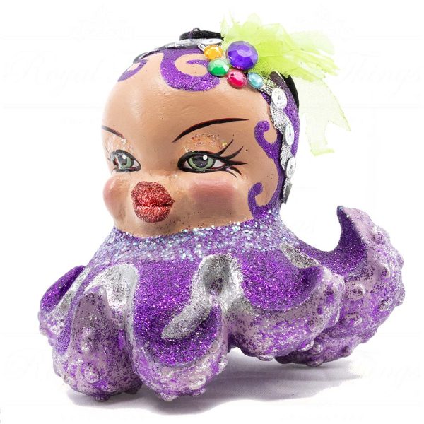 Kc 28 28629 Katherines Collection Christmas Ornaments Kissing Drag Queen Octopus Ornament Red Purple Blue Detail1