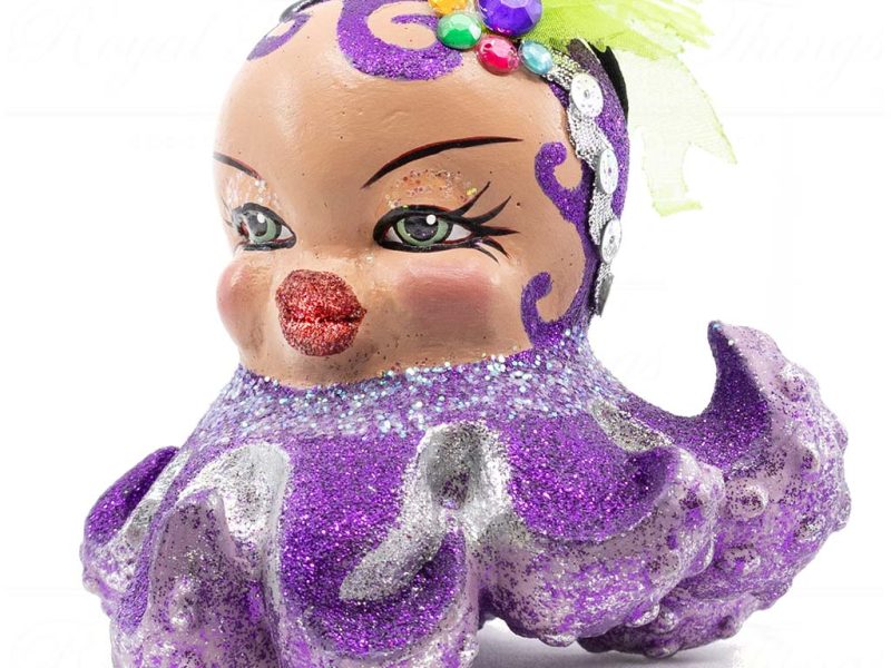 Kc 28 28629 Katherines Collection Christmas Ornaments Kissing Drag Queen Octopus Ornament Red Purple Blue Detail1