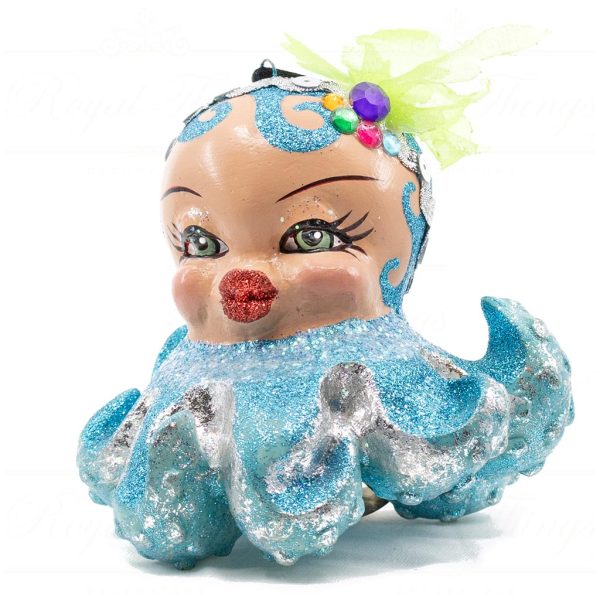 Kc 28 28629 Katherines Collection Christmas Ornaments Kissing Drag Queen Octopus Ornament Red Purple Blue Detail2