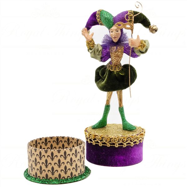 Kc 28 28815 Katherine S Collection Decorative Items Mardi Gras Jester Mintbox Green Purple Gold Vari Green