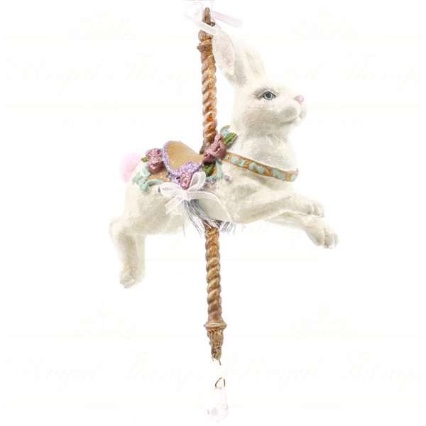 Kc 28 29166 Katherines Collection Christmas Ornaments Carousel Hare Purple Crezm Gold Vari Pink