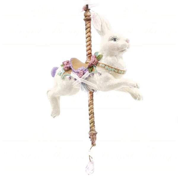 Kc 28 29166 Katherines Collection Christmas Ornaments Carousel Hare Purple Crezm Gold Vari Purple