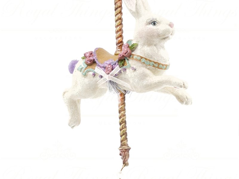 Kc 28 29166 Katherines Collection Christmas Ornaments Carousel Hare Purple Crezm Gold Vari Purple
