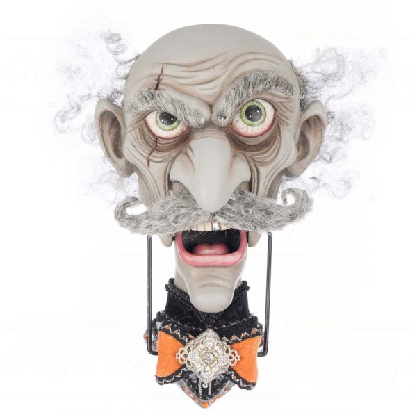 Kc 28 528670 Katherines Collection Halloween Decorative Items The Macabre Family Mortimer Macabre Door Knocker Tabletop Gray Orange Black