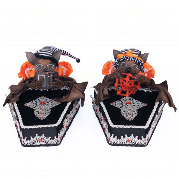 Kc 28 528681 Katherines Collection Halloween Decorative Items The Macabre Family Bedtime With The Batsons Tabletop Black Orange