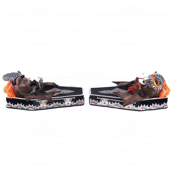 Kc 28 528681 Katherines Collection Halloween Decorative Items The Macabre Family Bedtime With The Batsons Tabletop Black Orange Detail1