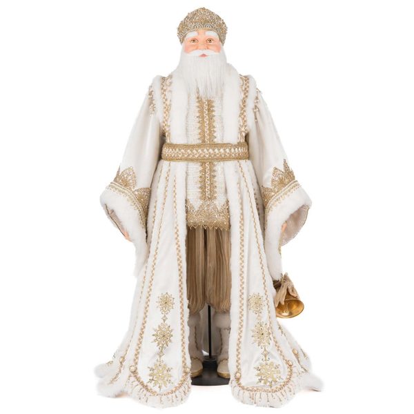 Kc 28 528748 Katherines Collection Christmas Doll Bells Of Brilliance Golden Leaf Santa Doll Gold White
