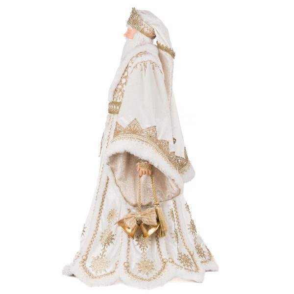 Kc 28 528748 Katherines Collection Christmas Doll Bells Of Brilliance Golden Leaf Santa Doll Gold White Detail1