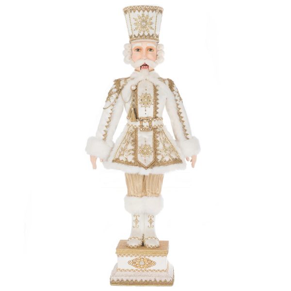 Kc 28 528751 Katherines Collection Christmas Decorative Items Bells Of Brilliance General Chester Nutson Nutcracker Tabletop Cream Gold