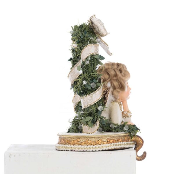 Kc 28 528764 Katherines Collection Christmas Decorative Items Bells Of Brilliance Angel Stocking Holder Cream Green White Detail1