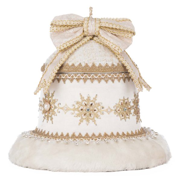 Kc 28 528771 Katherines Collection Christmas Decorative Items Bells Of Brilliance Bell Shaped Candy Container Tabletop Cream White