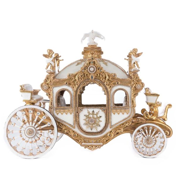 Kc 28 528772 Katherines Collection Christmas Decorative Items Bells Of Brilliance Carriage Cream Gold