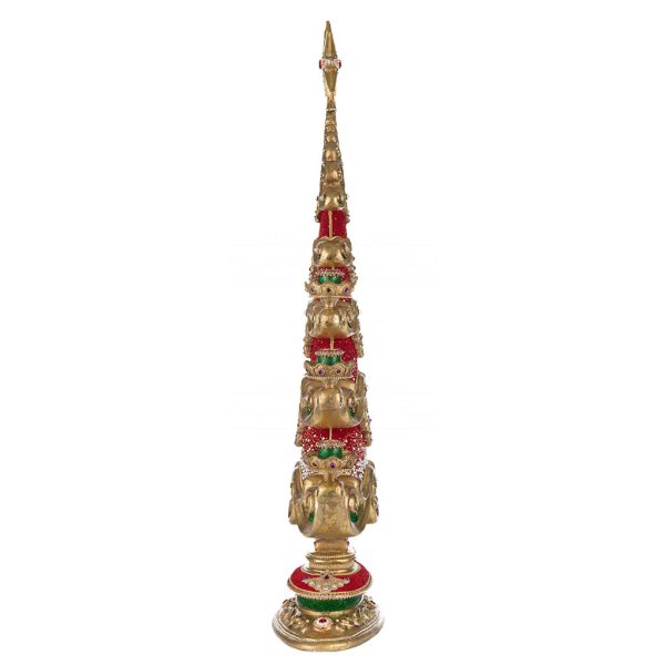 Kc 28 528804 Katherines Collection Christmas Decorative Items Royal Christmas Ball Led Tree With Candles Tabletop Red Green Gold Detail1