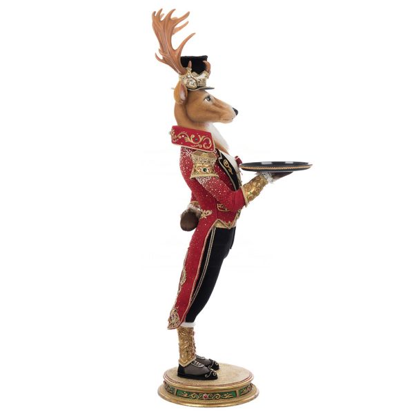 Kc 28 528806 Katherines Collection Christmas Decorative Items Royal Christmas Ball Reindeer Butler Tabletop Red Green White Detail1