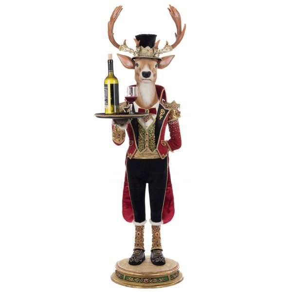 Kc 28 528806 Katherines Collection Christmas Decorative Items Royal Christmas Ball Reindeer Butler Tabletop Red Green White Detail4