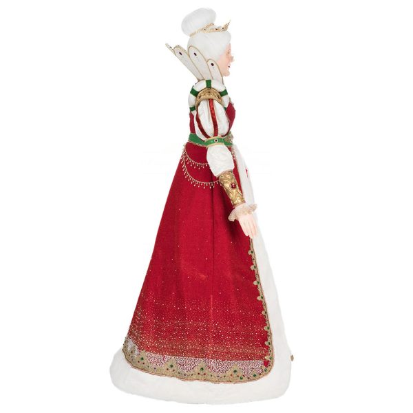 Kc 28 528810 Katherines Collection Christmas Doll Royal Christmas Ball Queen Noelle Claus Life Size Doll Red Green Detail1