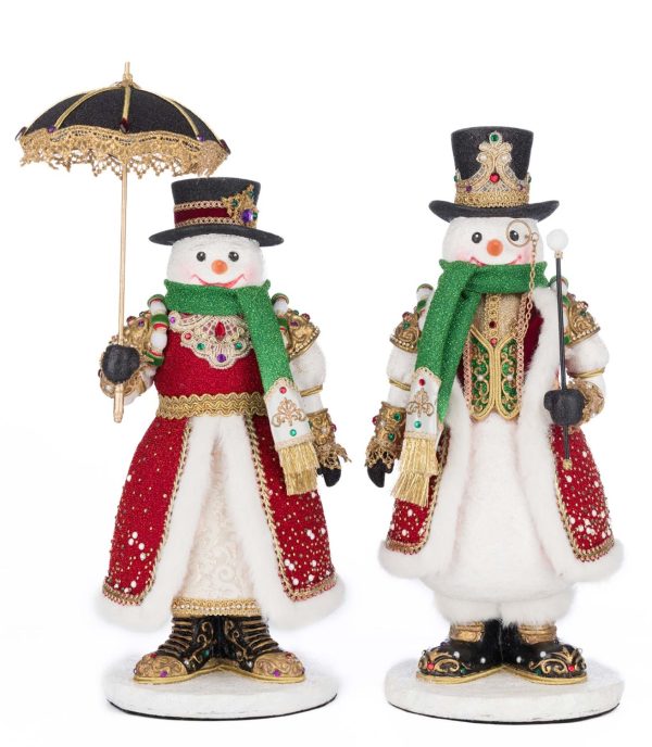 Kc 28 528813 Katherines Collection Christmas Decorative Items Royal Christmas Ball Sir Frosty Banks And Dame Icy Banks Tabletop Red Green White