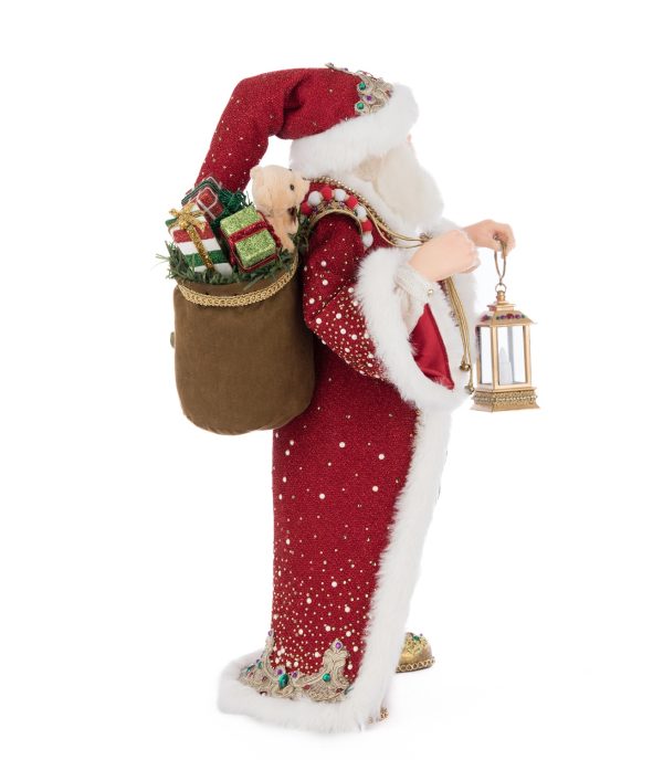 Kc 28 528817 Katherines Collection Christmas Decorative Items Royal Christmas Ball Led King Christopher Claus With Lantern Tabletop Red Green White Detail1