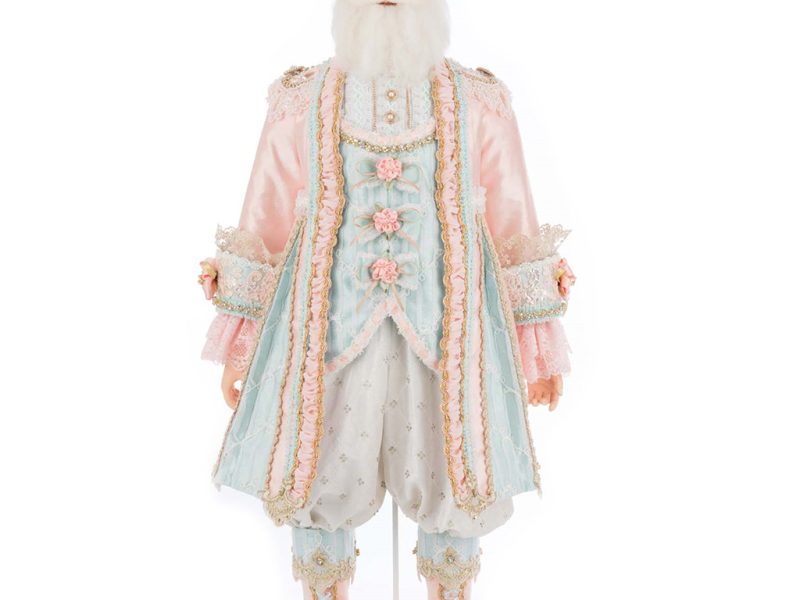Kc 28 528842 Katherines Collection Christmas Doll Joyeux Pere Noel Santa Doll Pink Blue