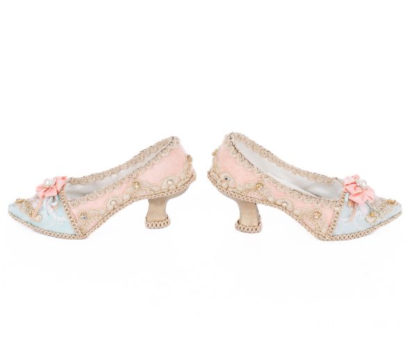 Kc 28 528854 Katherines Collection Christmas Decorative Items Joyeux Noel Fancy Tabletop Shoe Pink Blue Detail3