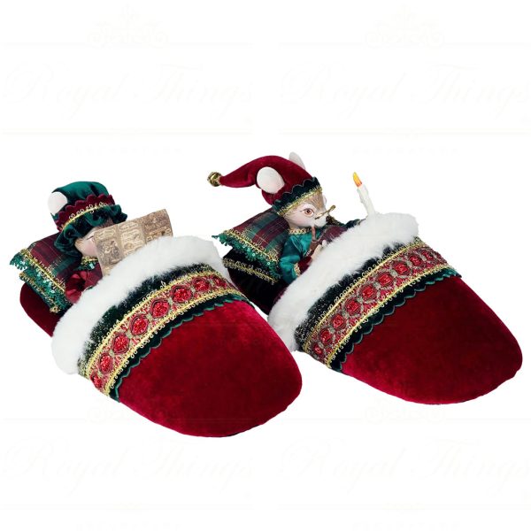 Kc 28 628343 Katherines Collection Christmas Mr Mrs Fromage Mouse Tabletop Red Green White Side