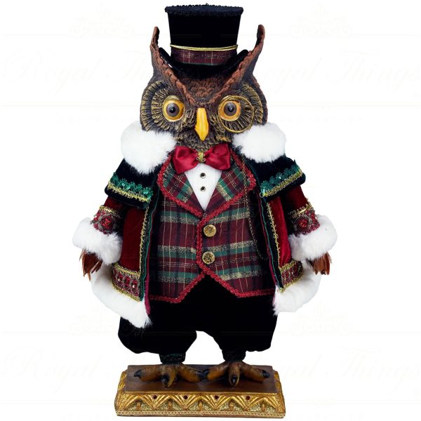Kc 28 628428 Katherines Collection Christmas Timeless Tidings Mr Hoot Owl Tabletop Red Green Black