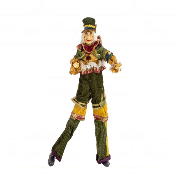 Kc 60001 Katherine S Collection Heritage Collectible Cirque Magique Stilt Jeff Clown Doll Green Yellow