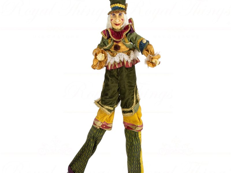 Kc 60001 Katherine S Collection Heritage Collectible Cirque Magique Stilt Jeff Clown Doll Green Yellow