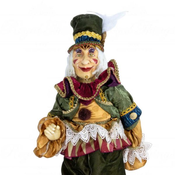 Kc 60001 Katherine S Collection Heritage Collectible Cirque Magique Stilt Jeff Clown Doll Green Yellow Clos Up