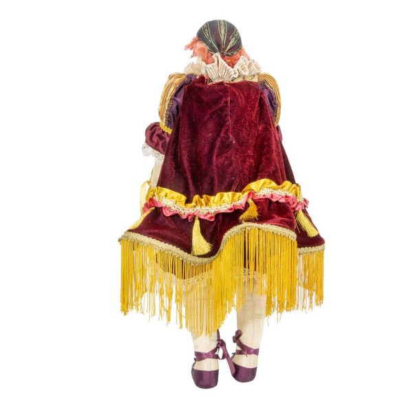 Kc 60003 Katherine S Collection Heritage Collectible Cirque Magique Lola Du Rire Clown Doll Yellow Burgundy Without Flowers Back