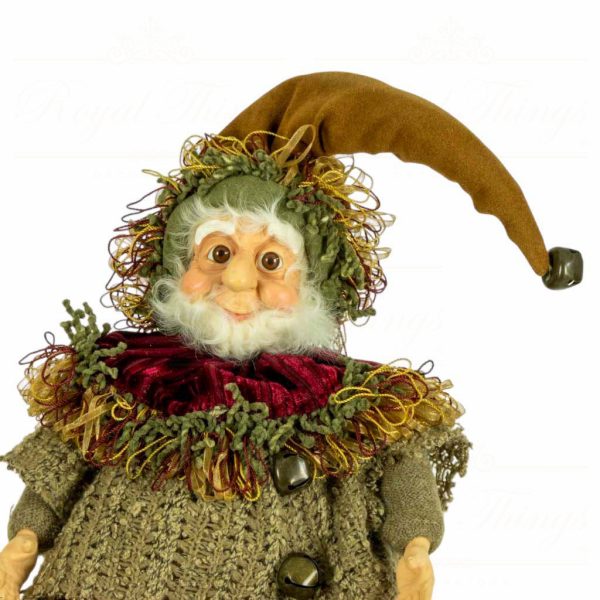 Kc 66 12813 Katherine S Collection Christmas Collectible Dolls Mr Arthur Woodland Gnome Doll Green Brown Detail