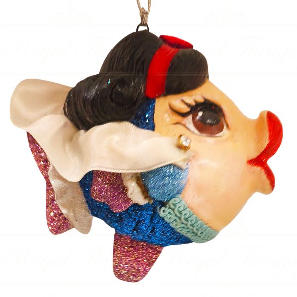 Kc 66 18849 Katherine S Collection Christmas Heritage Ornament Disney S Snowwhite Kissing Fish Blue Back White Purple