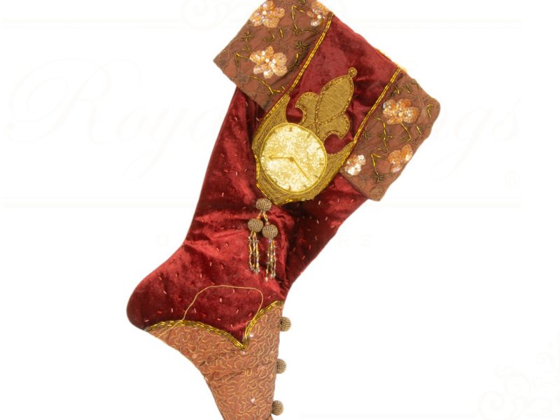 Kc 99 11068 Katherine S Collection Christmas Stockings Duke Crest Stocking Burgundy Brown Gold