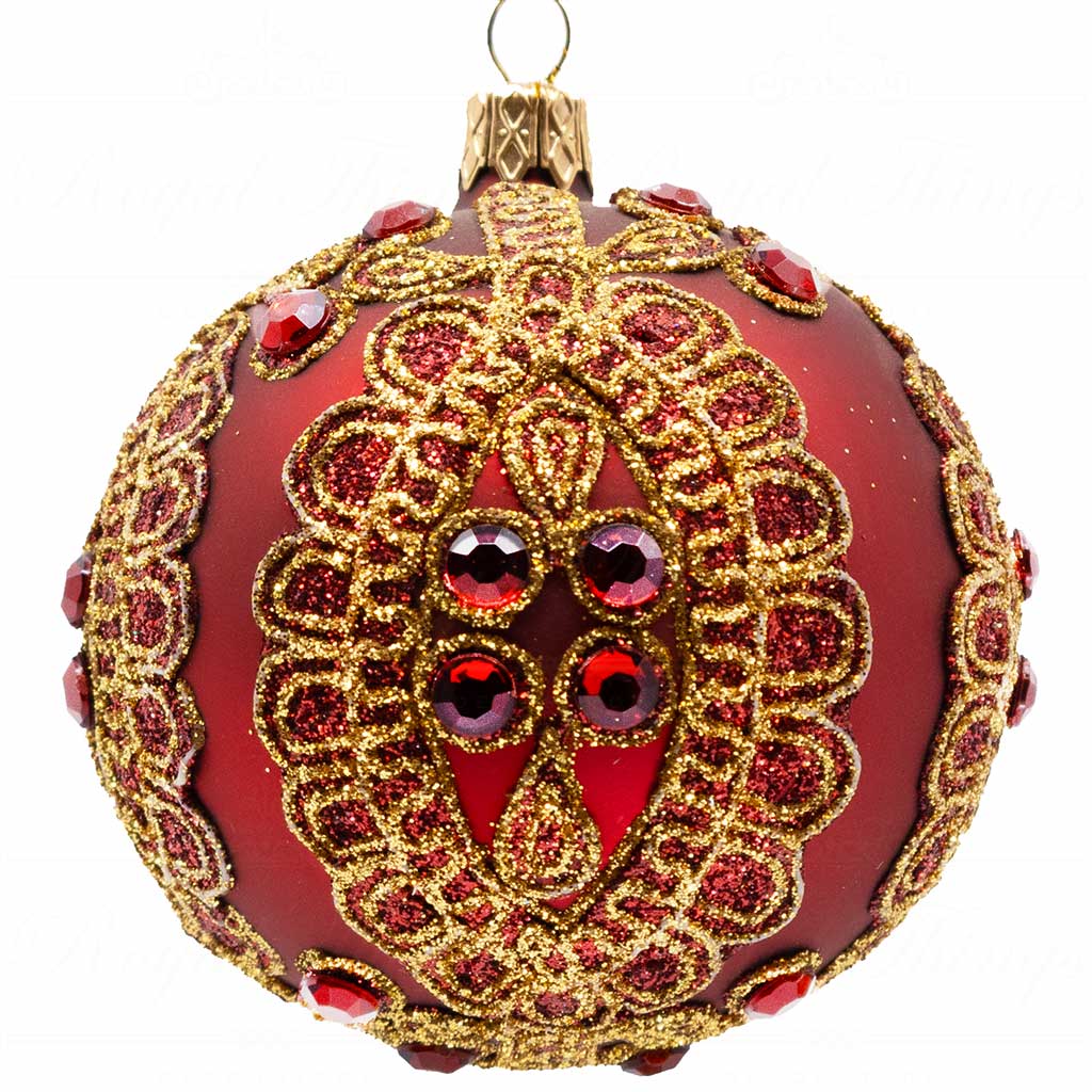 KC L04 21738 katherine s collection christmas balls glass jewel medaillon ball red gold vari round Kc L04 21738 Katherine S Collection Christmas Balls Glass Jewel Medaillon Ball Red Gold Vari Round