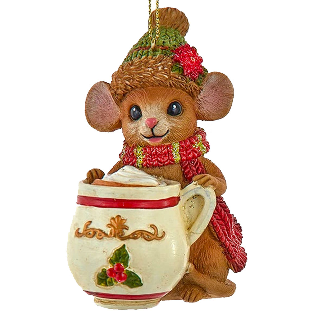 KSA E1071 kurt s adler christmas glass ornament noble gems s Mouse Poinseta Holly Leaf Mugs brown creme a Ksa E1071 Kurt S Adler Christmas Glass Ornament Noble Gems S Mouse Poinseta Holly Leaf Mugs Brown Creme A