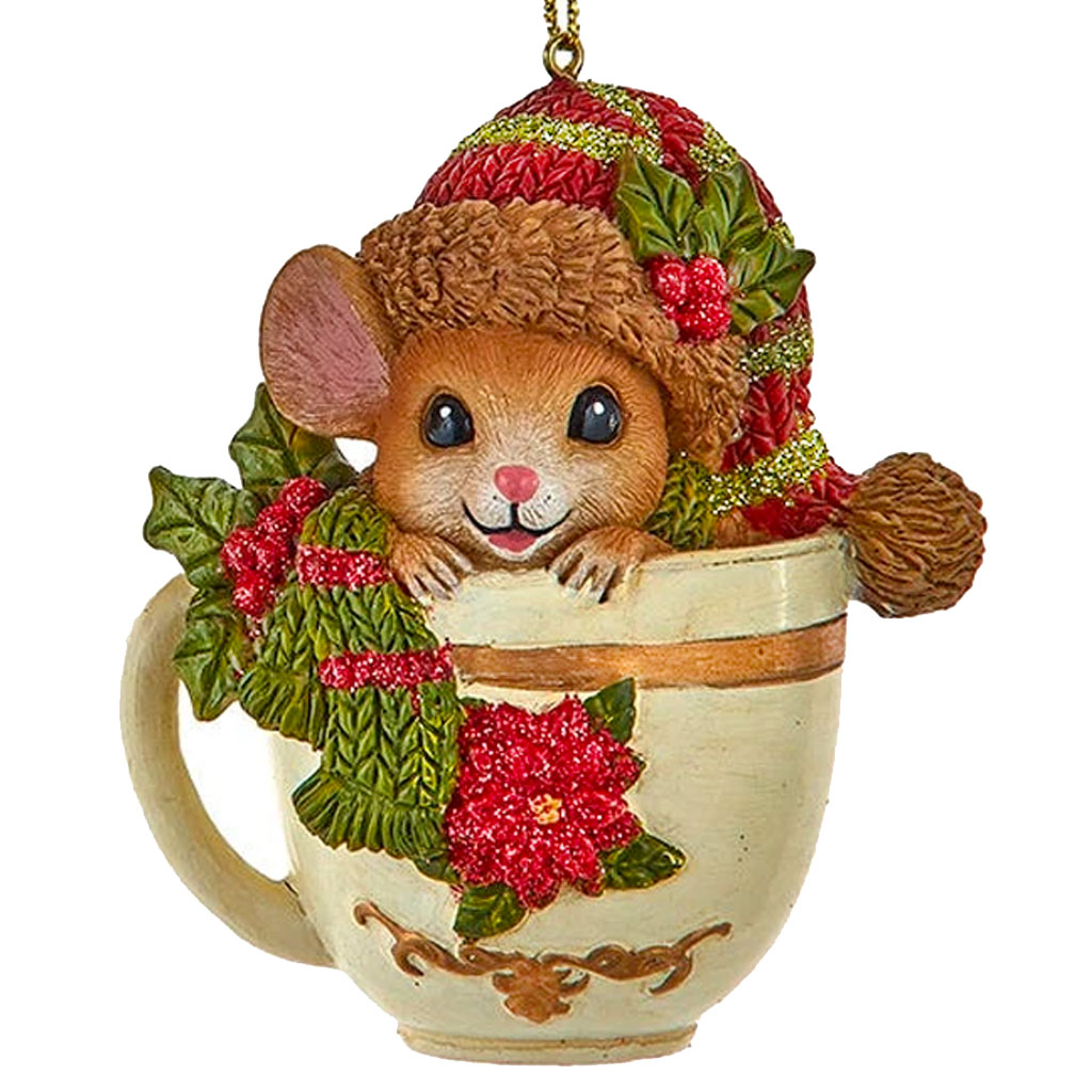 KSA E1071 kurt s adler christmas glass ornament noble gems s Mouse Poinseta Holly Leaf Mugs brown creme b Ksa E1071 Kurt S Adler Christmas Glass Ornament Noble Gems S Mouse Poinseta Holly Leaf Mugs Brown Creme B