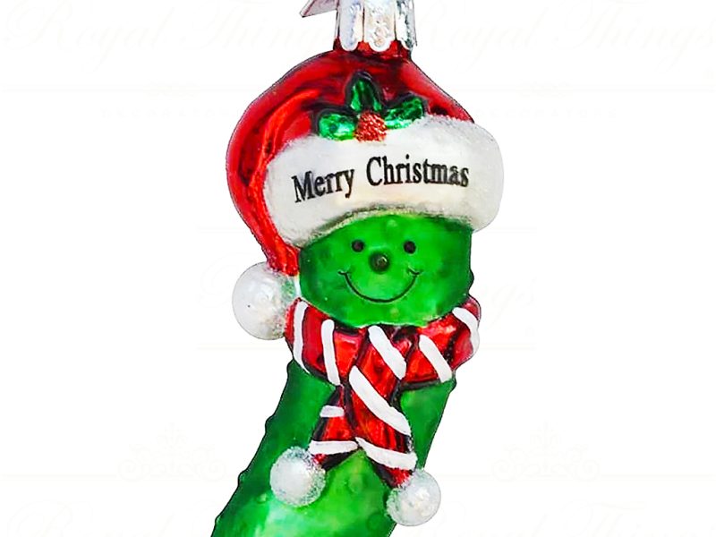 Ksa Nb1053 Kurt S Adler Christmas Glass Ornament Noble Gems S Pickle Me Green Red Ok