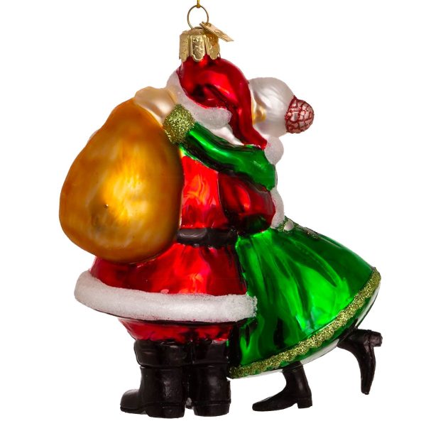 Ksa Nbx0021 Kurt S Adler Christmas Glass Ornament Noble Gems S Mr And Mrs Claus Back Green Red