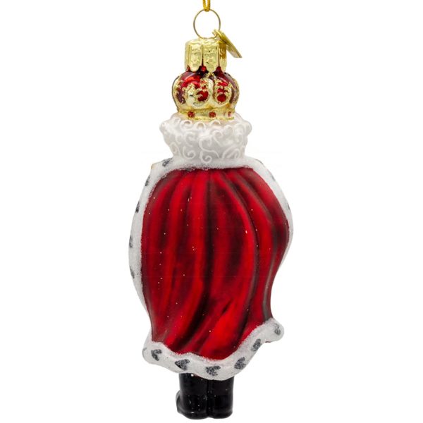 Ksa Nbx0228 Kurt S Adler Christmas Glass Ornament Noble Gems S King Nutcracker Back White Red