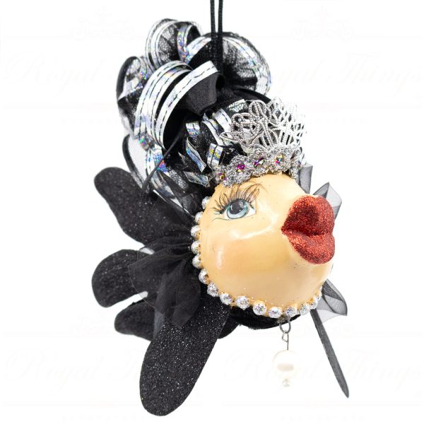 Katherine Collection Christmas Ornament Heritage Black Diva Celebrating 10th Anniversary Of Kissing Fish Black Red Silver Kc 28 28622