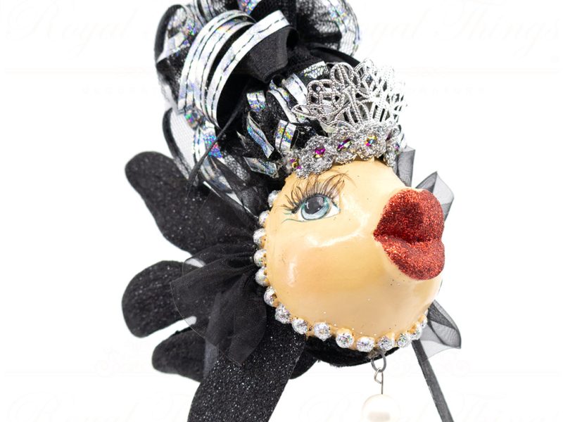 Katherine Collection Christmas Ornament Heritage Black Diva Celebrating 10th Anniversary Of Kissing Fish Black Red Silver Kc 28 28622