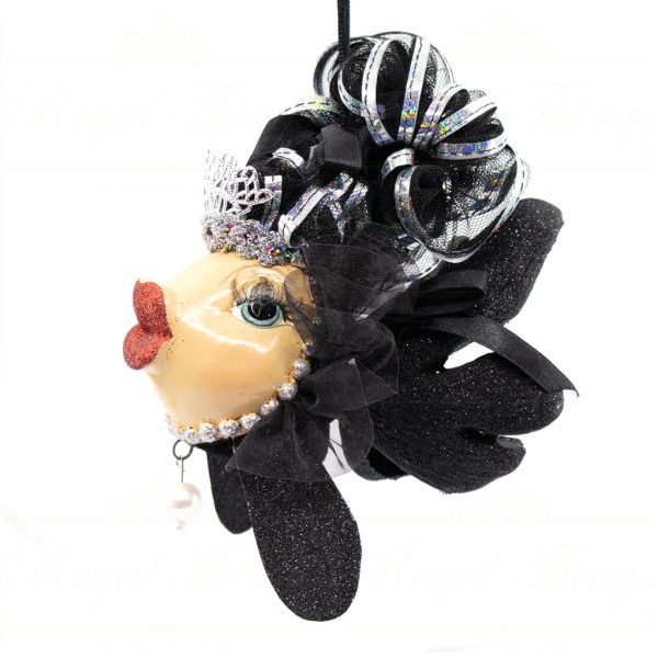 Katherine Collection Christmas Ornament Heritage Black Diva Celebrating 10th Anniversary Of Kissing Fish Black Red Silver Kc 28 28622 Side