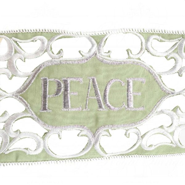 Katherine Collection Christmas Ribbon Peace On Earth Ribbon Green White Kc 30 930231