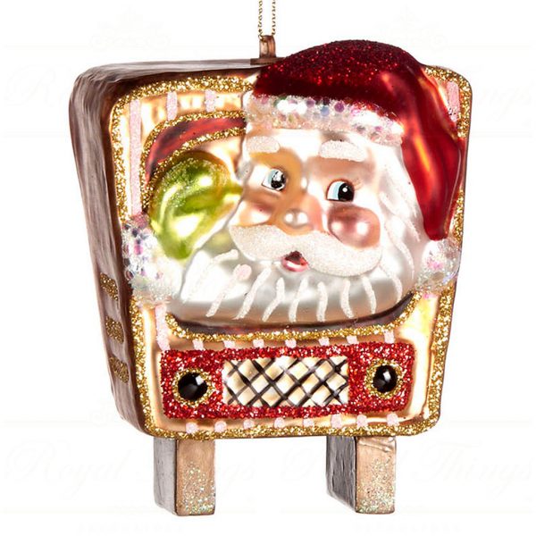 Katherine S Collection Glass Christmas Ornaments Tv Time Santa Gold Red White Brown Kc Tr 22 922523